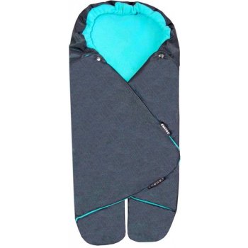 Emitex Zavinovačka do autosedačky softshell SÁRA tmavě šedá aqua modrá