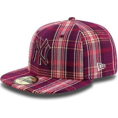 New Era 5950 Plaider NY Yankees maroon/gray/scarlet – Zboží Mobilmania