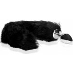 Ouch! Fox Tail with Metal Butt Plug černý, kovový anální kolík s ocasem 6 x 3,1 cm – Zboží Mobilmania