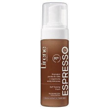 Lirene Espresso bronzující tělová pěna s organickou kokosovou vodou pro opálenou pokožku 150 ml