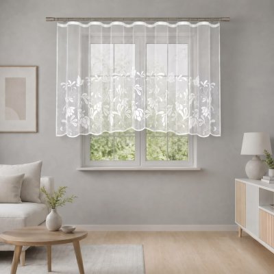 Dekorační žakárová záclona s řasící páskou RIAN 140 bílá 300x140 cm MyBestHome – Hledejceny.cz