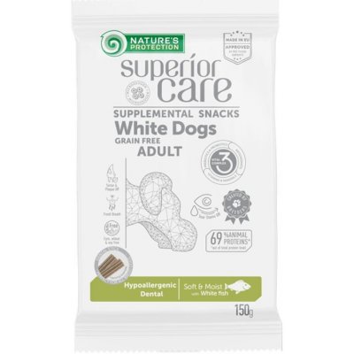 NATURE´S PROTECTION Dog Snack Superior Care White Dogs Hypoallergenic Dental White Fish 150 g – Zbozi.Blesk.cz