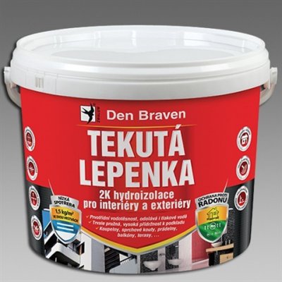 DEN BRAVEN Tekutá lepenka 2K hydroizolace 7kg kbelík šedá – Zboží Mobilmania