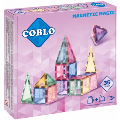COBLO - Magnetická stavebnice 35 dílů - Pastel