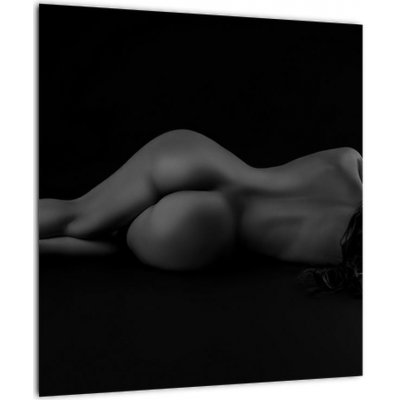 Skleněný obraz - Akt ležící ženy, jednodílný 40x40 cm na skle – Zboží Mobilmania