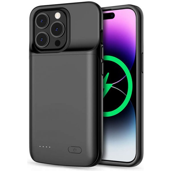 Pouzdro a kryt na mobilní telefon Pouzdro SES 3v1 Silikonové smart battery case power bank 5000 Apple iPhone 14 Pro Max - černé