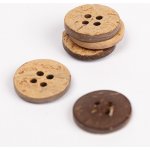 Dřevěný knoflík Drops kulatý Ø 15 mm kokos – Zboží Dáma