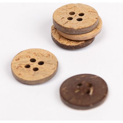 Dřevěný knoflík Drops kulatý Ø 15 mm kokos – Zboží Dáma