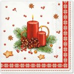 Anděl Papírové ubrousky třívrstvé vánoční svíčky 33x33cm – Hledejceny.cz
