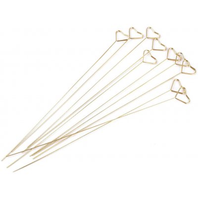 Kovový zápich / držák na foto, přání - hvězda, srdce Varianta: 1 zlatá srdce, Balení: 10 ks – Hledejceny.cz