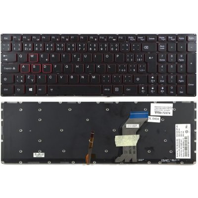 česká klávesnice Lenovo IdeaPad Y700 Y700-15ISK Y700-17ISK černá CZ/SK - no frame podsvit