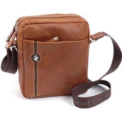 Beverly Hills Polo Club taška crossbody kožená BHPC Explore M BH-382-75 3l tabáková – Zboží Mobilmania