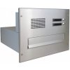 Poštovní schránka 1x poštovní schránka B-04 k zazdění do sloupku + čelní deska s 2x zvonkem a HM ABB - NEREZ / šedá