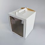 Cake star dortová krabice CINDY pevná bílá dvě okna 33x33x40cm – Zboží Dáma