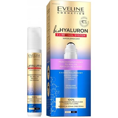 Eveline Cosmetics Bio Hyaluron 3x Retinol System chladivý oční roll-on proti vráskám a tmavým kruhům 15 ml – Zbozi.Blesk.cz