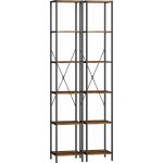 HOMCOM 2 regály na knihy se 6 úrovněmi, rustikálně hnědé – Hledejceny.cz