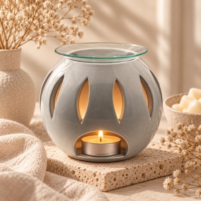 Hanna Maria Therapy Aroma lampa se sklem koule šedá – Hledejceny.cz