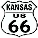 Plechová cedule Route 66 Kansas Shield 30cm x 30cm