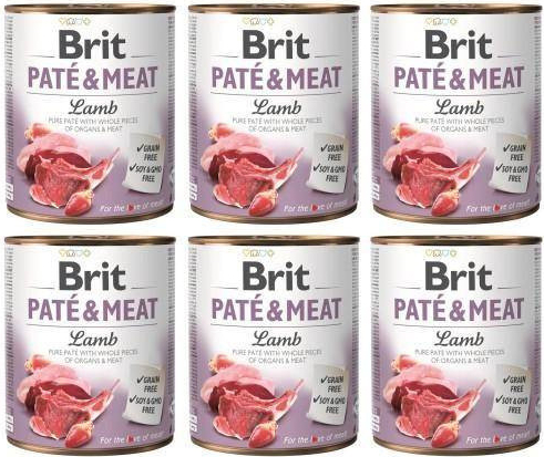 Brit Paté & Meat Dog Lamb 6 x 800 g