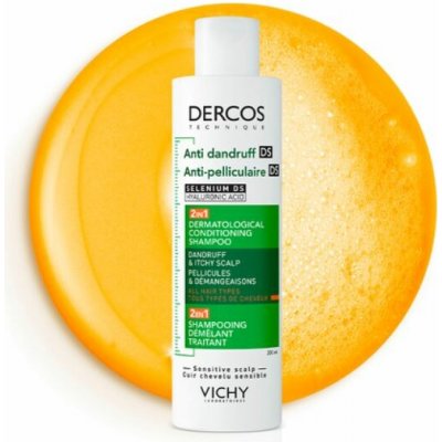 VICHY Dercos 2 v 1 Šampon a kondicionér proti lupům 200 ml – Zboží Mobilmania