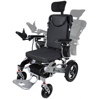 Eroute 8000FR Elektrický invalidní vozík skládací s automatickým skládáním a polohováním Barva: Černá – Zboží Mobilmania
