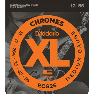 D'Addario ECG26 Chromes Flat Wound Medium 13-56 – Zbozi.Blesk.cz