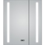 Alumino Sun Zrcadlová skříňka s LED osvětlením, 60 × 70 × 10,5 cm, stříbrná 50072 – Zboží Mobilmania