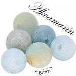 AKVAMARÍN, matná kulička, 8mm – Sleviste.cz
