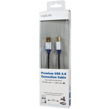 Logilink BUAB220 USB 2.0, USB-A Male to USB-B Male, 2m