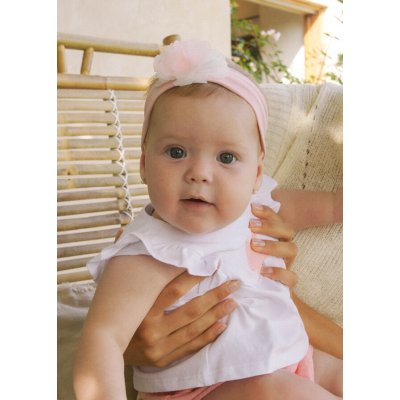 Mayoral Čelenka s květinou bavlněná světla růžová – Zboží Dáma