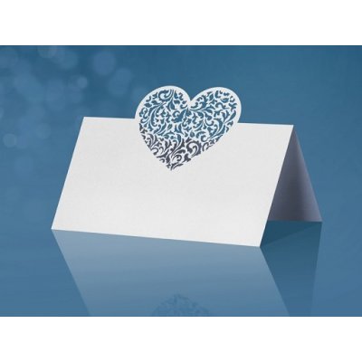 PartyDeco Jmenovka na stůl s vyřezáváným srdíčkem 10 ks – Zboží Dáma