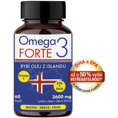 Omega 3 Forte 3600 mg rybí olej 60 kapslí