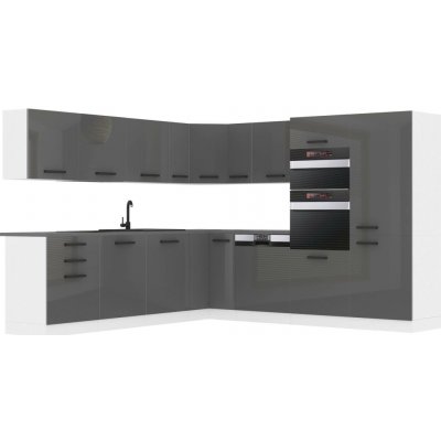 Belini B1 Premium Full Version 540 cm Šedý lesk s pracovní deskou JANE INF JANE/0/WT/S/B/ – Zboží Mobilmania