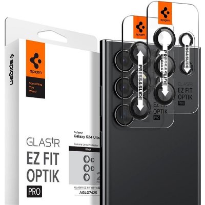 Spigen Glass tR EZ Fit Optik Pro 2 Pack Black Samsung Galaxy S24 Ultra AGL07425 – Zboží Mobilmania