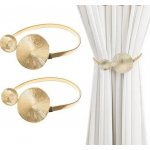 Sablio Kovová spona na závěsy - kruhy - zlatá – Zboží Mobilmania