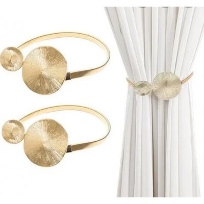 Sablio Kovová spona na závěsy - kruhy - zlatá – Zboží Mobilmania
