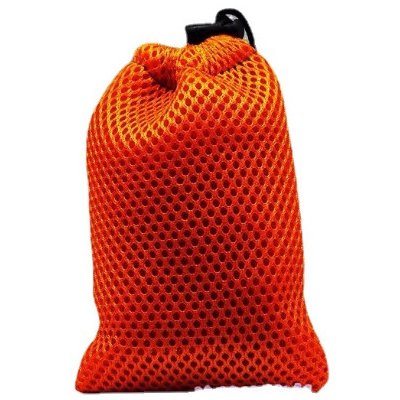 Úložný pytlík pevný mesh se šňůrkou praktický a chránící oranžový