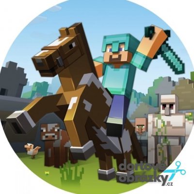 Jedlý tisk MINECRAFT ● materiál: FONDÁNOVÝ DECORLIST ✴️, ● velikost: 5cm (20 ks / A4) ☝ – Sleviste.cz