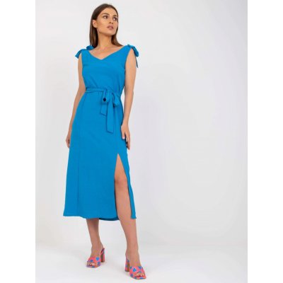 Letní midi šaty s vázáním WN-SK-1211.58 blue – Zboží Mobilmania