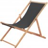 Zahradní židle a křeslo 44001 vidaXL Skládací plážové křeslo látka a dřevěný rám šedé