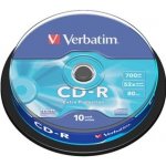 Verbatim CD-R 700MB 52x, spindle, 10ks (43437) – Zboží Živě