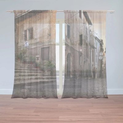 Záclony Starý dům 2: 2 ks - 150x250 cm - Sablio – Hledejceny.cz