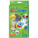 AMOS Sada barvy na sklo AUTA 6 barev + 6 sklíček – Zboží Dáma