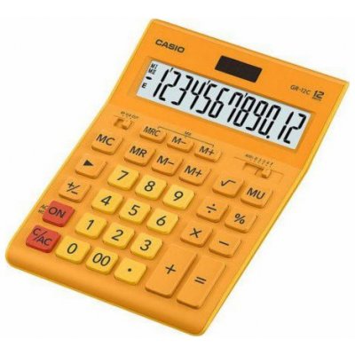 CASIO GR-12C-RG OFFICE CALCULATOR ORANGE 12-DIGIT DISPLAY – Hledejceny.cz