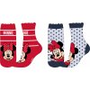 Minnie Mouse 52349870 Dívčí ponožky červená/ šedá puntík