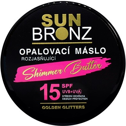 Vivaco SUN BRONZ Opalovací máslo s rozjasňujícími glitry SPF15, 100 ml