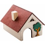 JK ANIMALS Dřevěný domek se stromkem a komínem pro křečky 14 x 10 x 11 cm – Hledejceny.cz