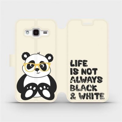 Pouzdro Mobiwear parádní flip Samsung Galaxy J3 2016 - M041S Panda - life is not always black and white