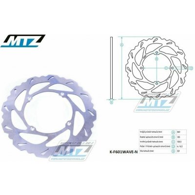 Kotouč brzdový MTZ nerezový - zubatý desing Wave - Husqvarna CR125+CR150+CR250+TC250+TC410+TC449+TC450+TC510+TC511+TC570+TC610 + TE250+TE310+TE410+TE449+TE450+TE510+TE511+TE570+TE610+TE630 + SMS125+WR – Hledejceny.cz