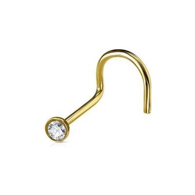 Šperky4U zlacený zahnutý piercing do nosu N0047-GD – Hledejceny.cz